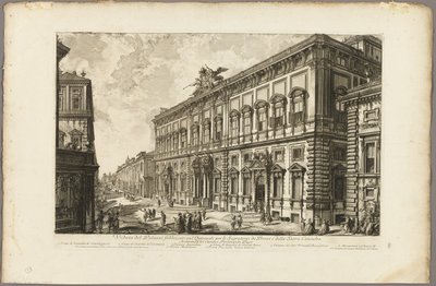 Ansicht des Palazzo della Consulta auf dem Quirinal, der das päpstliche Sekretariat beherbergt, aus Ansichten von Rom von Giovanni Battista Piranesi