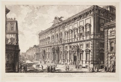 Blick auf den Palazzo della Consulta auf dem Quirinal, der das päpstliche Sekretariat beherbergt von Giovanni Battista Piranesi