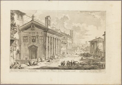 Ansicht des Tempels der Fortuna Virilis. Jetzt die armenische Kirche S. Maria Egizziaca, aus Ansichten von Rom von Giovanni Battista Piranesi