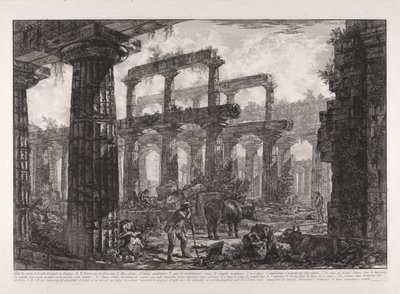 Ansicht der Überreste der Cella des Neptuntempels, aus Verschiedene Ansichten von von Giovanni Battista Piranesi