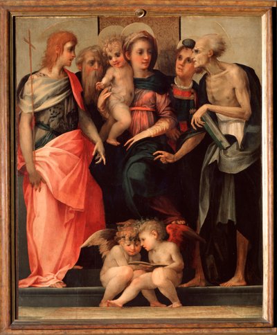 Heilige Konversation (Ognissanti-Altarbild) von Giovanni Battista Rosso Fiorentino