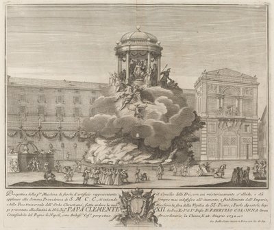 Der Rat der Götter, für das "Chinea"-Fest von Giovanni Battista Sintes probably after Nicola Michetti