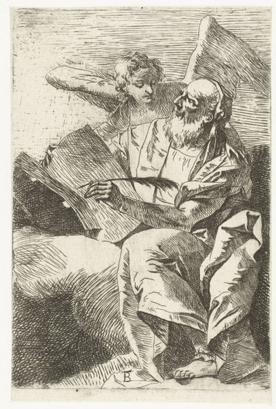 Evangelist Matthäus mit Engel von Giovanni Battista Tiepolo (attributed to)
