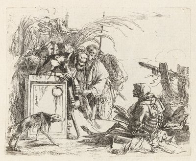 Der Tod gibt Audienz, aus Vari capricci (Verschiedene Capriccios) von Giovanni Battista Tiepolo