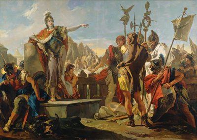 Königin Zenobia spricht zu ihren Soldaten von Giovanni Battista Tiepolo