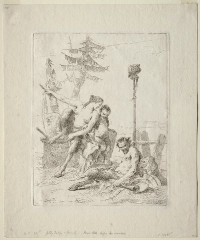 Scherzi di Fantasia: Der glückliche Satyr und seine Familie von Giovanni Battista Tiepolo