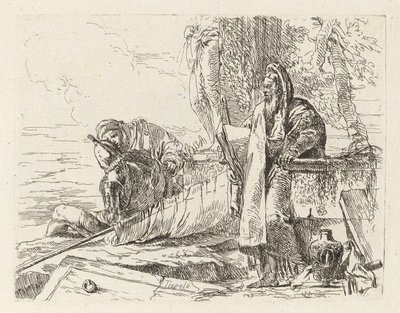 Stehender Philosoph und zwei andere Figuren, aus Vari capricci (Verschiedene Capriccios) von Giovanni Battista Tiepolo