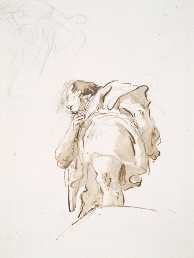 Stehende männliche Figur schräg von unten gesehen von Giovanni Battista Tiepolo