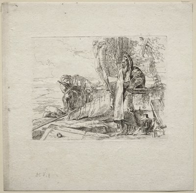 Verschiedene Kaprizen: Der Philosoph, der mit einem Buch steht von Giovanni Battista Tiepolo