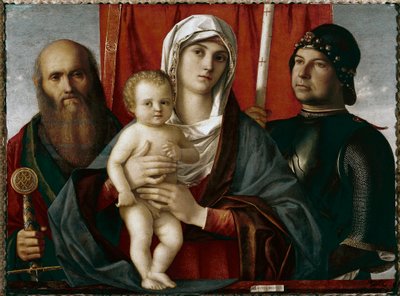 Jungfrau mit Kind zwischen St. Paulus und St. Georg, Gemälde von Giovanni Bellini genannt Il Giambellino von Giovanni Bellini