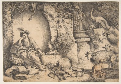 Circe mit den Gefährten des Odysseus, die in Tiere verwandelt wurden, 1650-51 von Giovanni Benedetto Castiglione