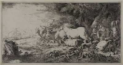 Noah und die Tiere betreten die Arche von Giovanni Benedetto Castiglione