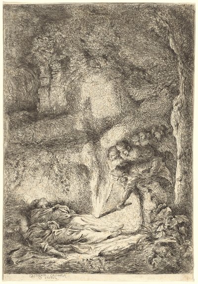 Die Leichen der Heiligen Petrus und Paulus in den Katakomben versteckt von Giovanni Benedetto Castiglione
