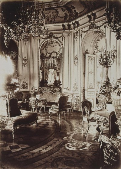 Der Stroganov-Palast in Sankt Petersburg. Ovales Wohnzimmer, 1860er Jahre von Giovanni Bianchi