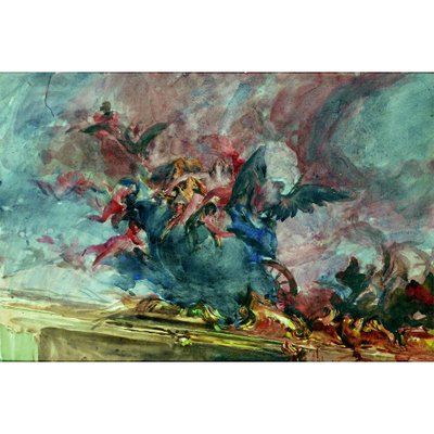 Boldini - Projekt für Dekoration, Teil einer Tiepolo-Decke von Giovanni Boldini
