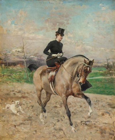 Reiterin. Alice Régnault zu Pferd, 1878 von Giovanni Boldini