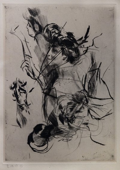 Porträt einer jungen Frau mit Figuren von Giovanni Boldini