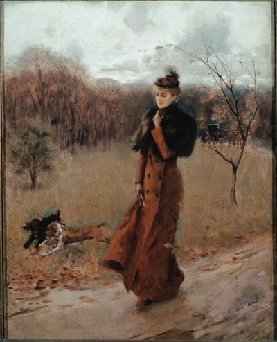 Der Spaziergang zum Park in Neapel von Giovanni Boldini