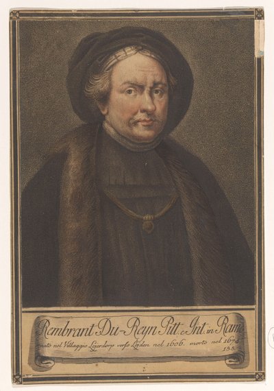 Porträt des Künstlers Rembrandt Harmensz. van Rijn von Giovanni Domenico Campiglia