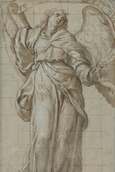 Stehender Engel mit einer Schriftrolle, ca. 1614 von Giovanni Domenico Caresana
