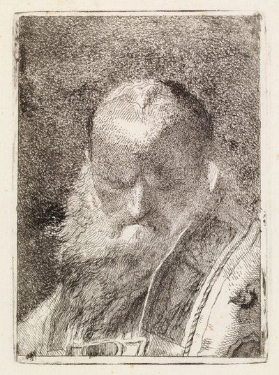 Ein Bischof (Kopf eines alten Mannes) von Giovanni Domenico Tiepolo