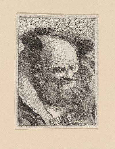 Bärtiger alter Mann, aus der Raccolta di Teste (Sammlung von Köpfen) von Giovanni Domenico Tiepolo