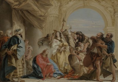 Christus und die Ehebrecherin von Giovanni Domenico Tiepolo