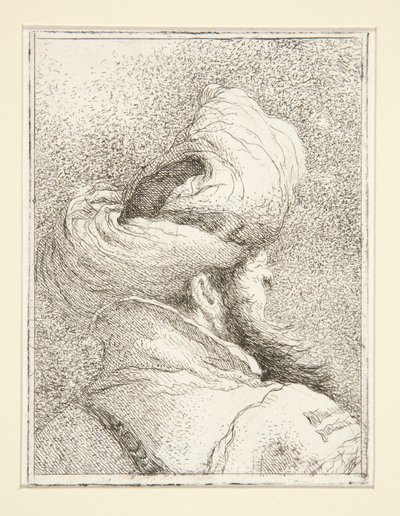 Kopf eines Türken, aus der Reihe Raccolta di Teste, Libro Secondo (Sammlung von Köpfen, zweites Buch) von Giovanni Domenico Tiepolo