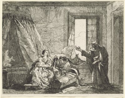 Joseph übermittelt Maria Gottes Befehl zur Flucht von Giovanni Domenico Tiepolo