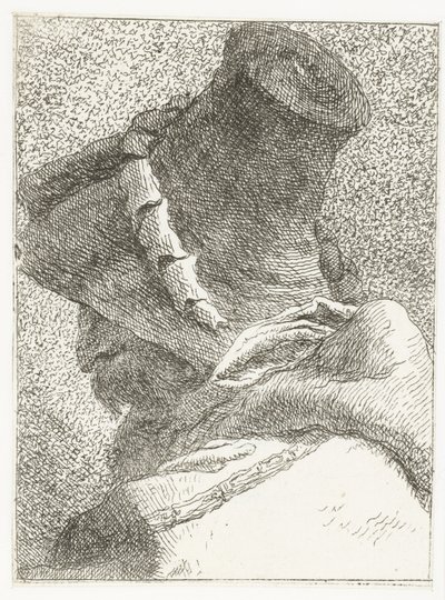 Mann mit abgewandtem Kopf und Hut von Giovanni Domenico Tiepolo