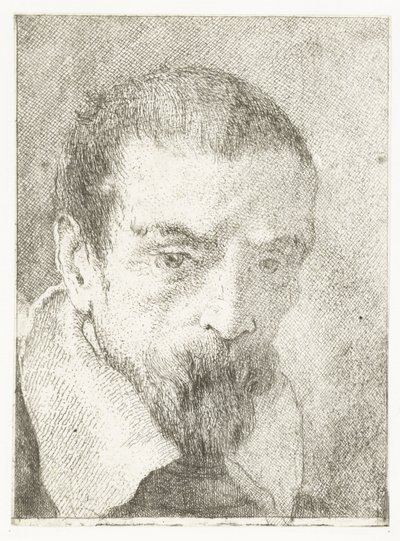 Mann mit kleinem Bart ohne Kopfbedeckung von Giovanni Domenico Tiepolo