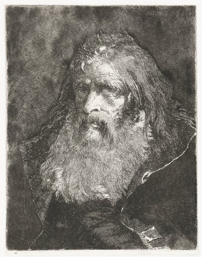 Mann mit langen Haaren und ohne Kopfbedeckung von Giovanni Domenico Tiepolo