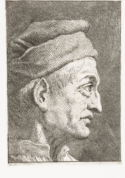 Mann mit Mütze von Giovanni Domenico Tiepolo