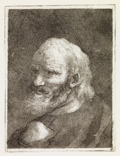 Alter Mann von hinten dargestellt von Giovanni Domenico Tiepolo