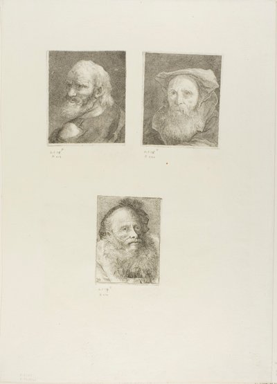 Alter Mann mit Bart, bärtiger alter Mann mit Hut, alter Mann mit dekorativer Mütze von Giovanni Domenico Tiepolo