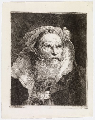 Alter Mann mit Turban, nach rechts gewandt von Giovanni Domenico Tiepolo