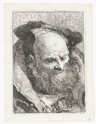Alter Mann mit Bart von Giovanni Domenico Tiepolo