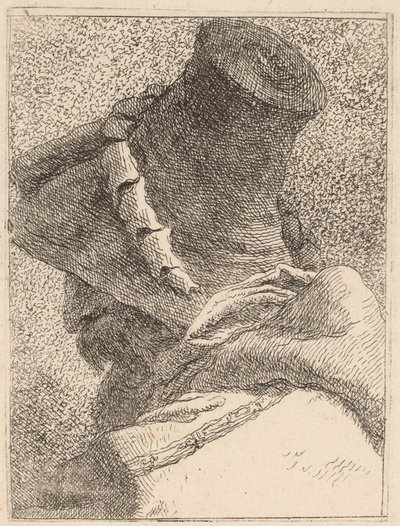 Profil eines alten Mannes mit Hut von Giovanni Domenico Tiepolo