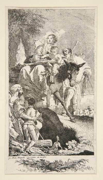 Die Heilige Familie mit dem Bettler und seinem Sohn von Giovanni Domenico Tiepolo