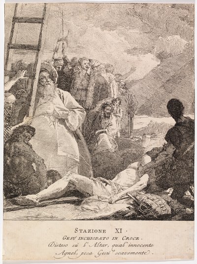 Via Crucis - Station XI. Jesus wird ans Kreuz genagelt von Giovanni Domenico Tiepolo