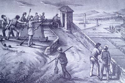 Verteidigung von Livorno vom Fort San Pietro von Giovanni Fattori
