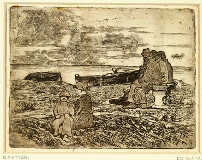 Ruhende Matrosen von Giovanni Fattori, Radierung von Giovanni Fattori