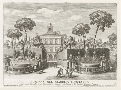 Brunnen in den Gärten der Villa Montalto Negroni in Rom von Giovanni Francesco Venturini