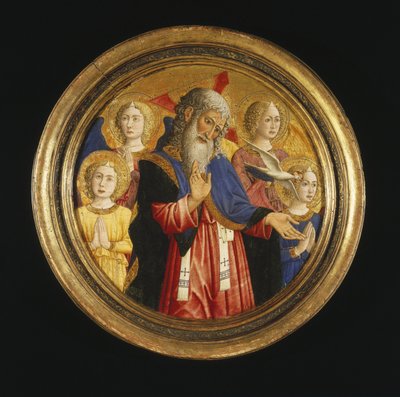 Gottvater mit vier Engeln und der Taube des Heiligen Geistes, ca. 1460 von Giovanni Francesco da Rimini