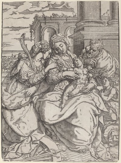 Madonna mit Kind und der Heiligen Katharina von Giovanni Gallo after Marco Pino