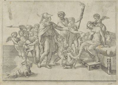 Hochzeit von Alexander und Roxana von Giovanni Jacopo Caraglio (attributed to)