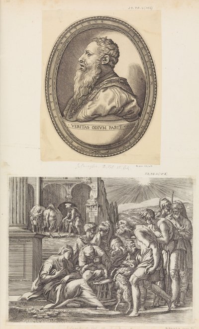 Die Anbetung der Hirten von Giovanni Jacopo Caraglio