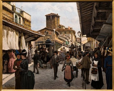 Spaziergang auf der alten Brücke in Florenz von Giovanni Lessi