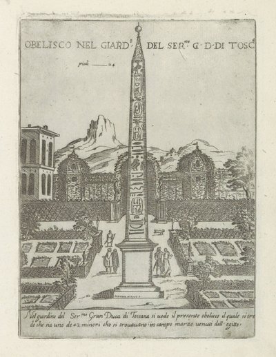 Ägyptischer Obelisk im Garten der Villa Medici in Rom von Giovanni Maggi