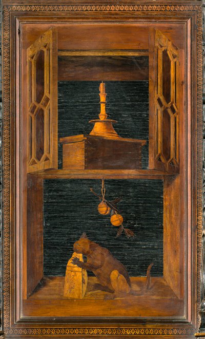 Lignaeanischer Kanonischer Chor, Intarsien von Giovanni Maria Platina 1484, Oberer Stuhl von Giovanni Maria Platina